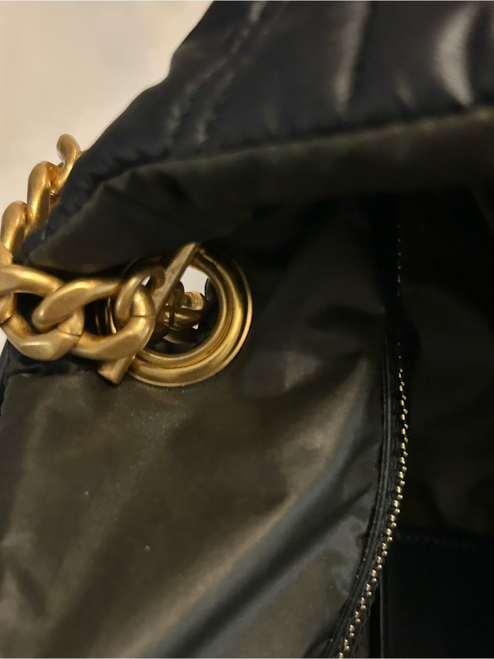 Balmain Black Quilted Tote with Gold Hardware and tags - Picture 5 of 13